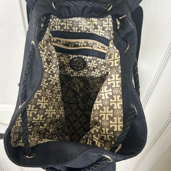 Tory Burch Black Backpack with Gold Accents - Picture 5 of 7